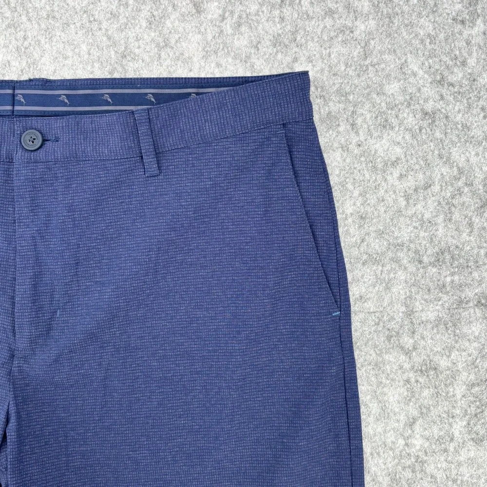 Tommy Bahama Boracay Mens 42 Navy Blue Micro Grid Performance Golf Shorts